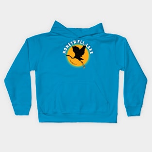 Honeywell Lake in Michigan Heron Sunrise Kids Hoodie